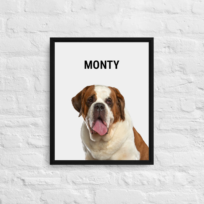 Personalized Saint Bernard Framed Canvas Print